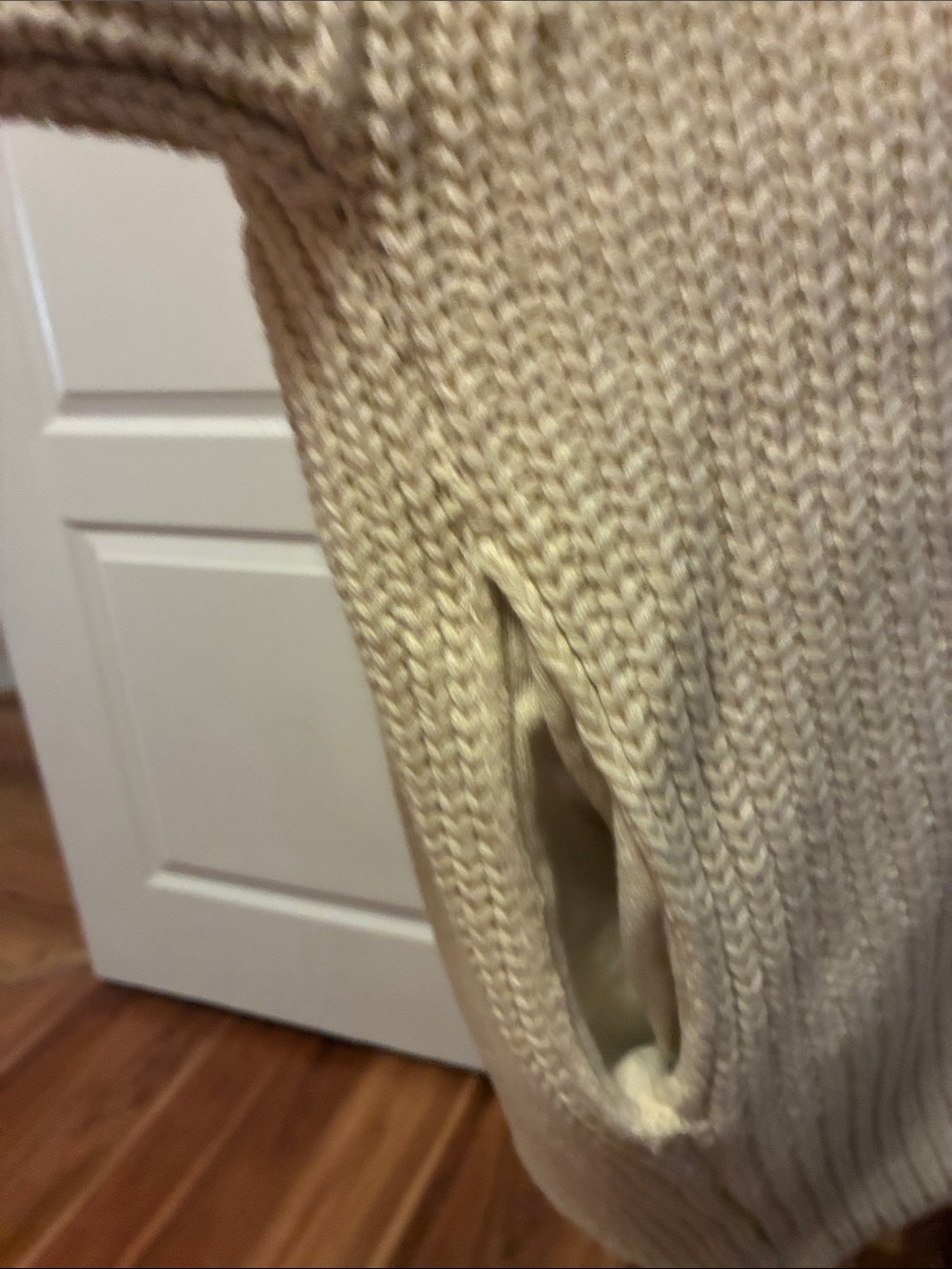Free People Oversized Cream Ribbed Button Cardigan - Picture 6 of 6
